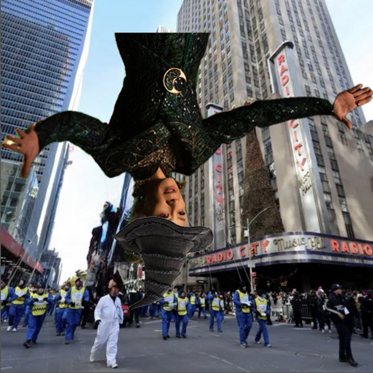 TomZohar's tweet image. “And coming down the parade route now, it’s Madame Morrible! Wait— she just flipped around… WICKED WITCH??”