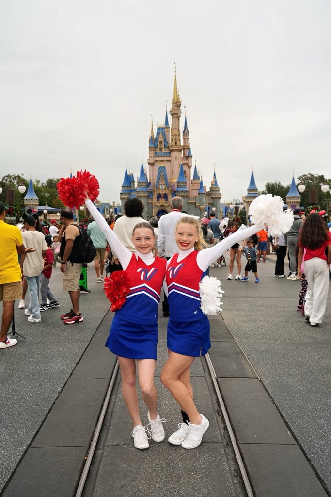 Our very own Aubrey Halfmann and Khloee Sanders will be representing Garden City Junior High at Disney World as All-American Cheerleaders today! We are proud of you both! Check comments for how to watch.