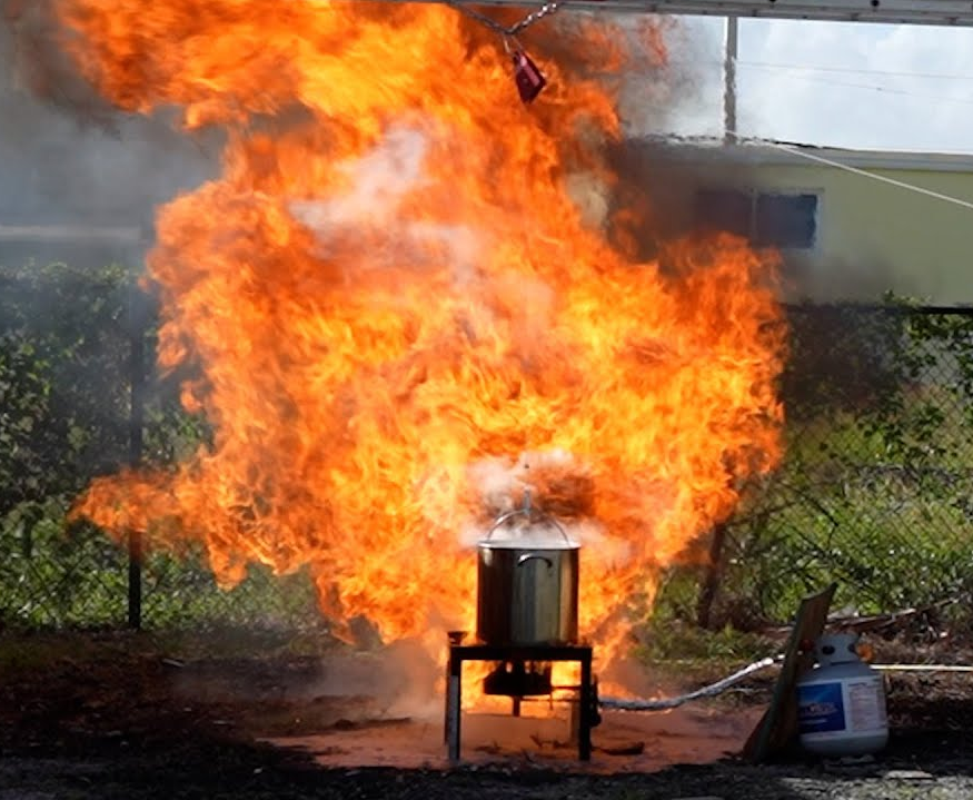 I estimate that 96% of deep-fried turkey attempts end in a house-destroying fireball, based on the clips I see on local news and the internet. And yet we keep doing it because this is America, we do not live in fear and THAT is what I'm thankful for