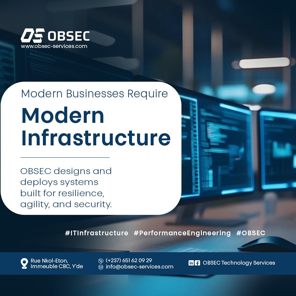obsec_services's tweet image. Modern businesses require modern infrastructure.

OBSEC designs and deploys systems built for resilience, agility, and security.

Une architecture bien intégrée, c’est la base d’une transformation digitale réussie.

#ITInfrastructure #PerformanceEngineering #OBSEC