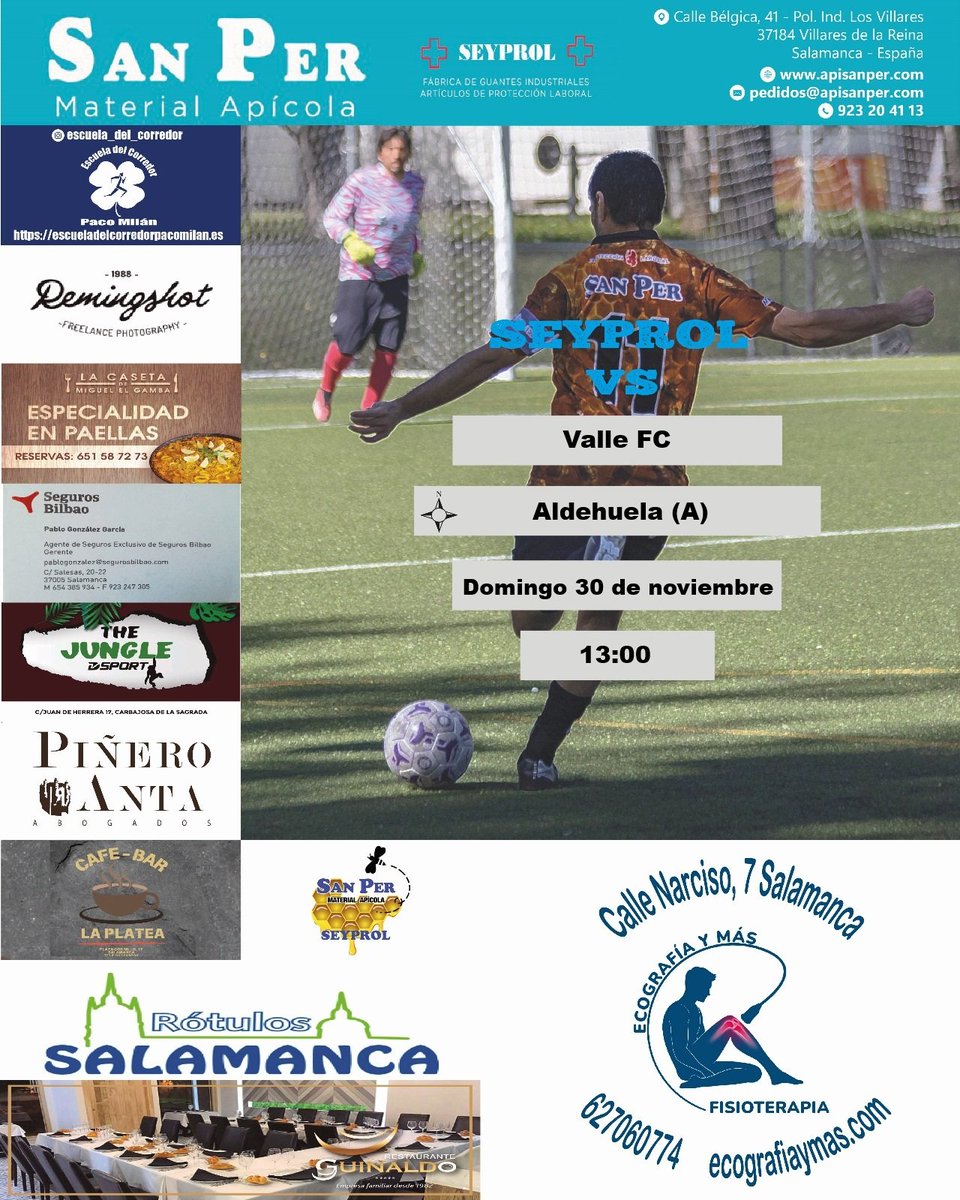 Cerramos el mes con un nuevo partido:

🆚️ Valle FC
📆 Domingo 30 de noviembre
🕐 13:00 horas
🏟 Aldehuela (campo A)