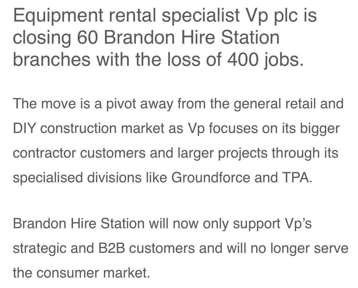 Brandon Hire Station - 400 lost jobs - unreal harm caused to our Industry 👎👎