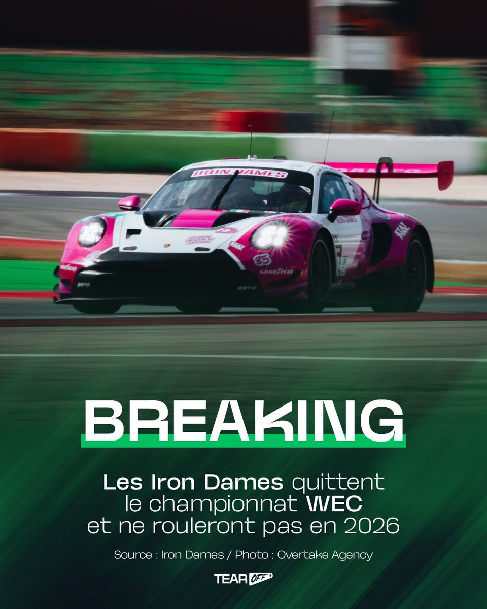 TearOffFR's tweet image. 🚨 OFFICIEL !

Les Iron Dames annoncent qu’elles QUITTENT le WEC après 5 saisons dans la catégorie ! 🥲

Un changement volontaire pour faire évoluer le projet et continuer à viser la performance.

#WEC