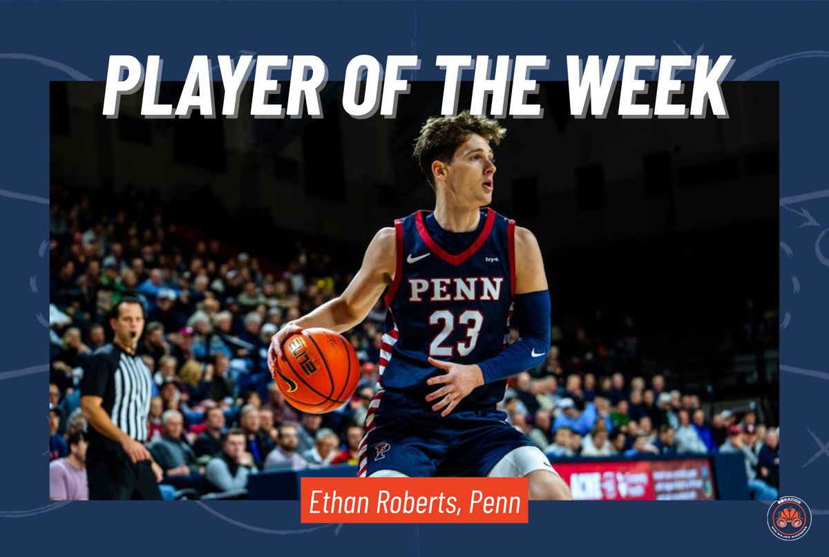 mid_madness's tweet photo. Happy Turkey Day! Congrats to @PennMBB’s Ethan Roberts for snagging this week’s Mid-Major Men’s Player of the Week!

Roberts dropped 30 on Drexel and 31 against St. Joe’s last week in two wins over local rivals. https://t.co/dlu9PMYDvh