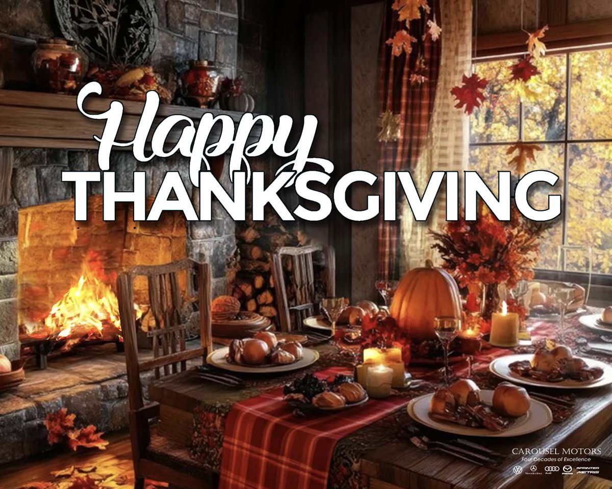 carouselmotors's tweet photo. Wishing our team members, vendors, family and friends a very warm, safe and #HappyThanksgiving. 

May you enjoy good food, great company and meaningful conversations throughout the holiday season. https://t.co/ndavLT1rfK