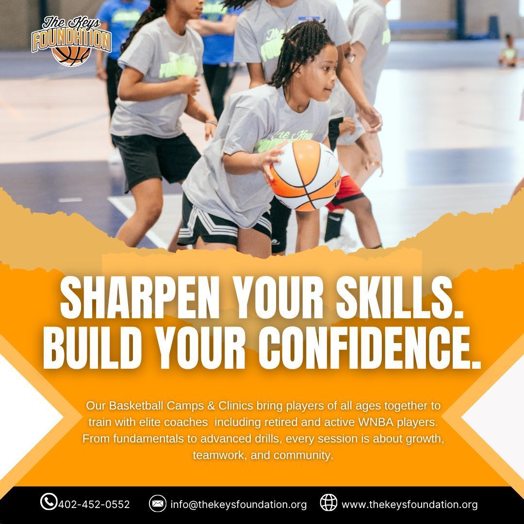Our Basketball Camps &amp; Clinics empower players of all ages to grow on and off the court with guidance from elite coaches, including retired and active WNBA players. 
📞 402-452-0552
📧 info@thekeysfoundation.org
🌐 thekeysfoundation.org 
#TheKeysFoundation #GirlsWhoHoop