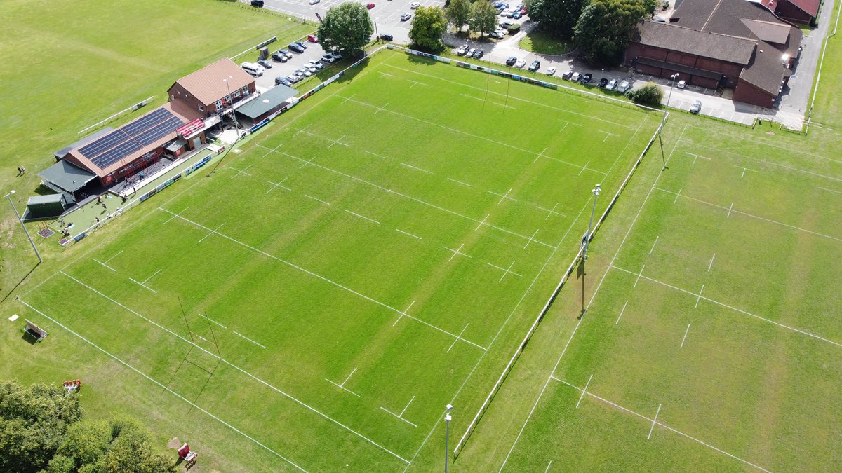 sidelineshants's tweet photo. 🚁 Some cracking drone shots courtesy of William Neat - from this initial mark at @PetersfieldRFC from the start of the season, where we completed all four of their pitches 🌱🏉 #rugby #linemarking https://t.co/13kXw2rPmW