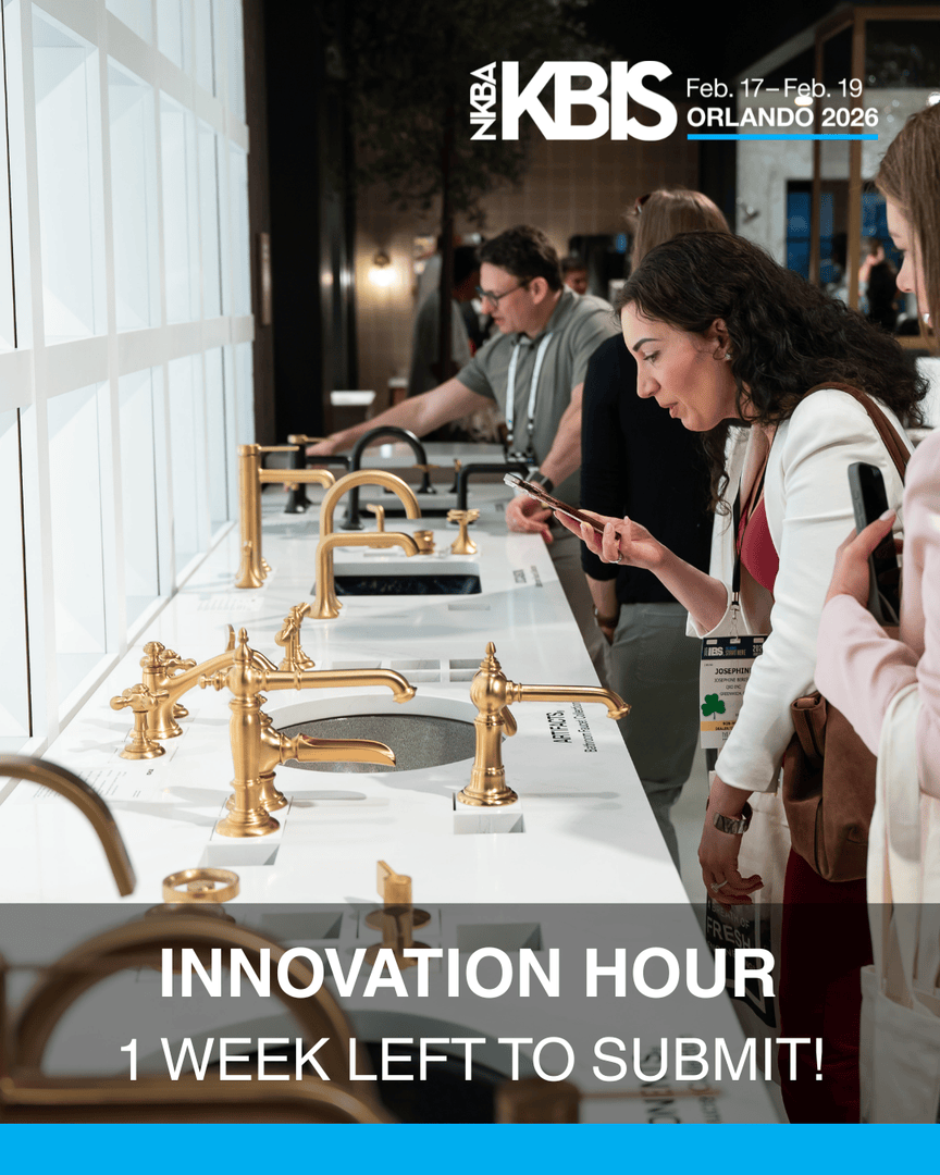 KBIS's tweet image. ⏰ One week left to make your mark!

Innovation Hour is your live show + tell moment at #KBIS2026: 5 minutes, one big idea, and an audience ready to be wowed. 

Don’t wait, submit your innovation today: kbis.com/show/innovatio… 

📸 Emerald/KBIS