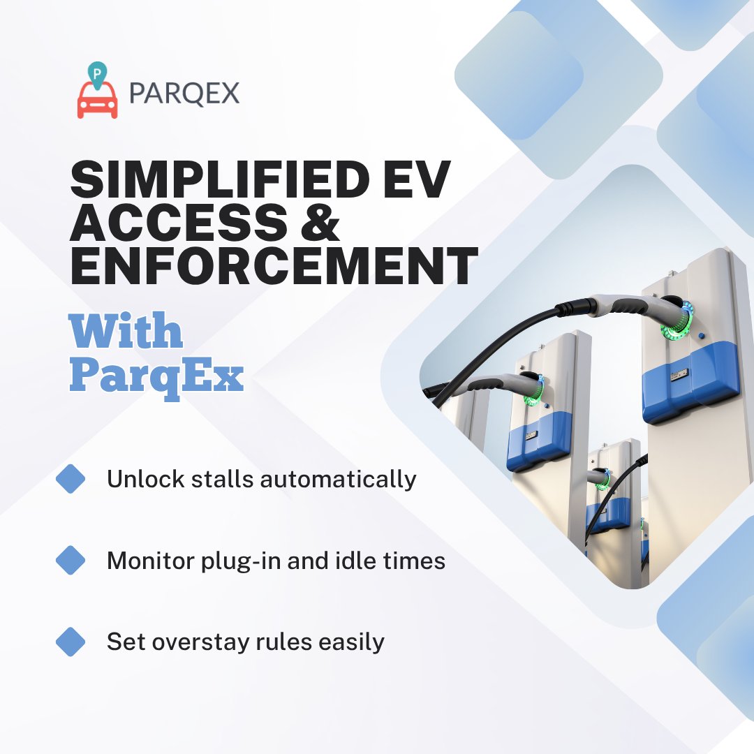 ParqEx's tweet image. Control who charges and when—effortlessly. #ParqEx handles access, reservations, and idle monitoring, keeping chargers available and enforcing rules automatically.

ow.ly/LKq550Xfe3U

#SmartParking #ParkingTech #EVCharging #ParkingEnforcement #AccessControl #RealEstate