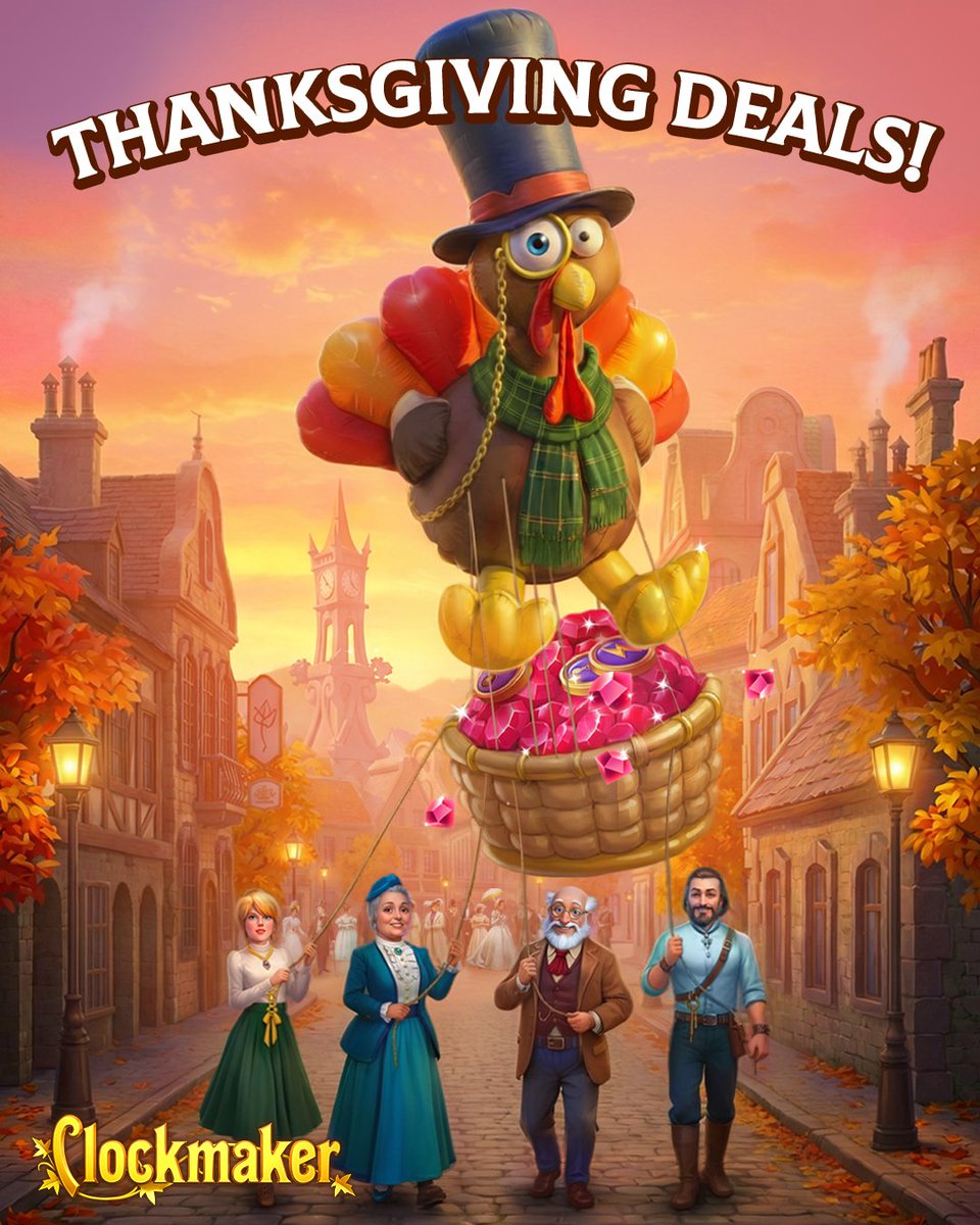 ClockmakerGame's tweet image. 🦃 𝐂𝐞𝐥𝐞𝐛𝐫𝐚𝐭𝐞 𝐓𝐡𝐚𝐧𝐤𝐬𝐠𝐢𝐯𝐢𝐧𝐠 𝐰𝐢𝐭𝐡 𝐬𝐩𝐞𝐜𝐢𝐚𝐥 𝐝𝐞𝐚𝐥𝐬 𝐢𝐧 𝐂𝐥𝐨𝐜𝐤𝐦𝐚𝐤𝐞𝐫! ➡️ play.belka-games.com/twi

Our festive sale is packed with generous deals and gifts waiting just for you! Treat yourself and enjoy every moment of the holiday magic 💎✨