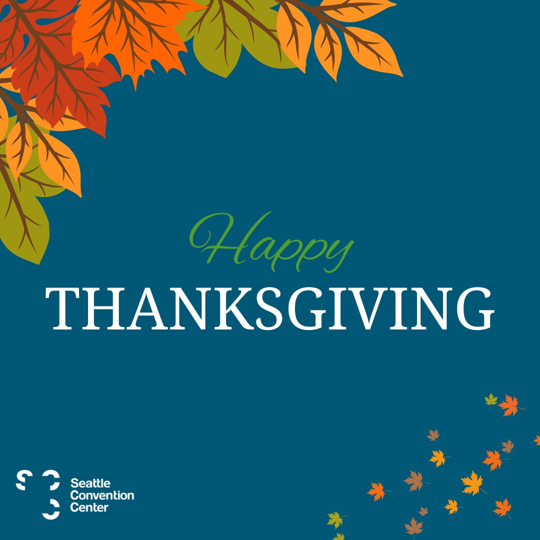 SeaConvCenter's tweet image. SCC is THANKFUL for our team, partners, and the Seattle community we serve this holiday season! NOTE: Our administration offices will be closed Nov. 27-28 for Thanksgiving, but SCC garages remain open with normal hours. Admin offices reopen Monday, Dec. 2. #HappyThanksgiving #SCC