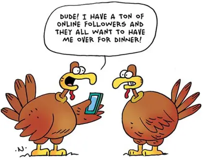 Dreams2BReality's tweet photo. “The turkey’s motto: Gobble ‘til you wobble!” — Unknown

Happy Thanksgiving!!! https://t.co/1LdN7wUr0b