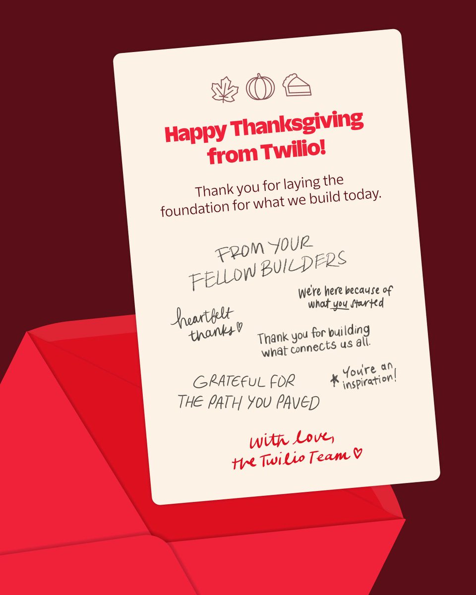 twilio's tweet image. Thankful for builders: the real MVPs 🫡
