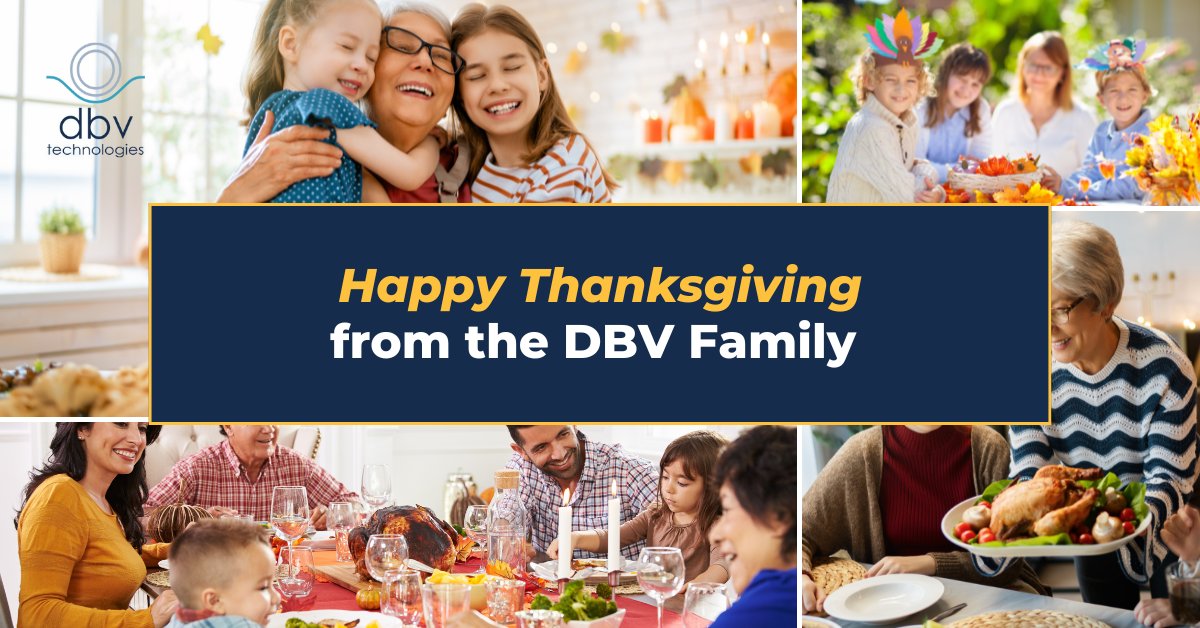 Happy Thanksgiving from the DBV Technologies team! As families gather this season, we’re reminded of the importance of inclusion and awareness for those living with food allergies. At DBV, we remain committed to advancing early intervention and supporting the food allergy