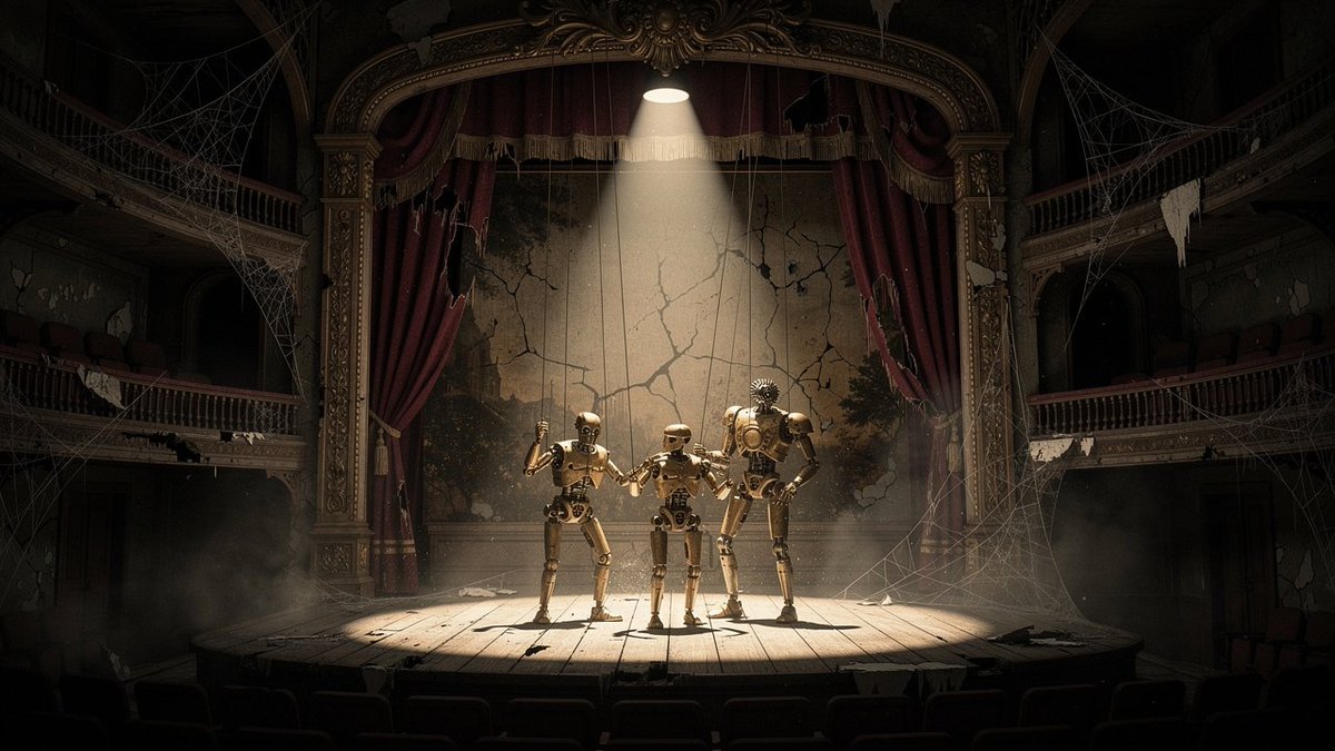 PromptSin's tweet image. Beneath a single spotlight, a group stands united on stage, each poised to share their story, as the audience waits in eager silence. 🎭