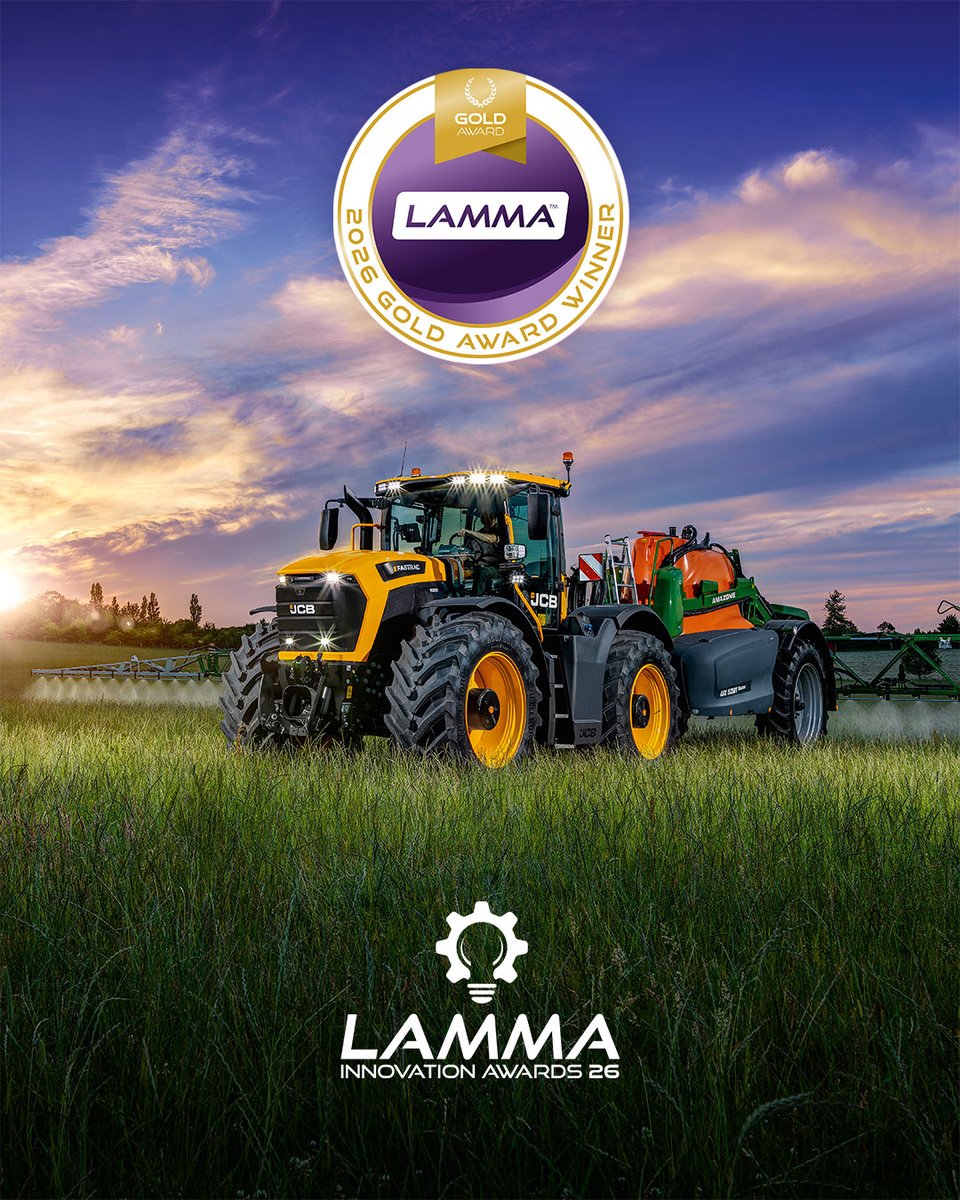 We are delighted to announce that the JCB Fastrac 6000 Series has been awarded the Gold Award for Machine of the Year at the LAMMA Innovation Awards ‘26. Don’t miss it on the JCB stand at LAMMA 2026. Discover more: go.jcb.com/ujoMz