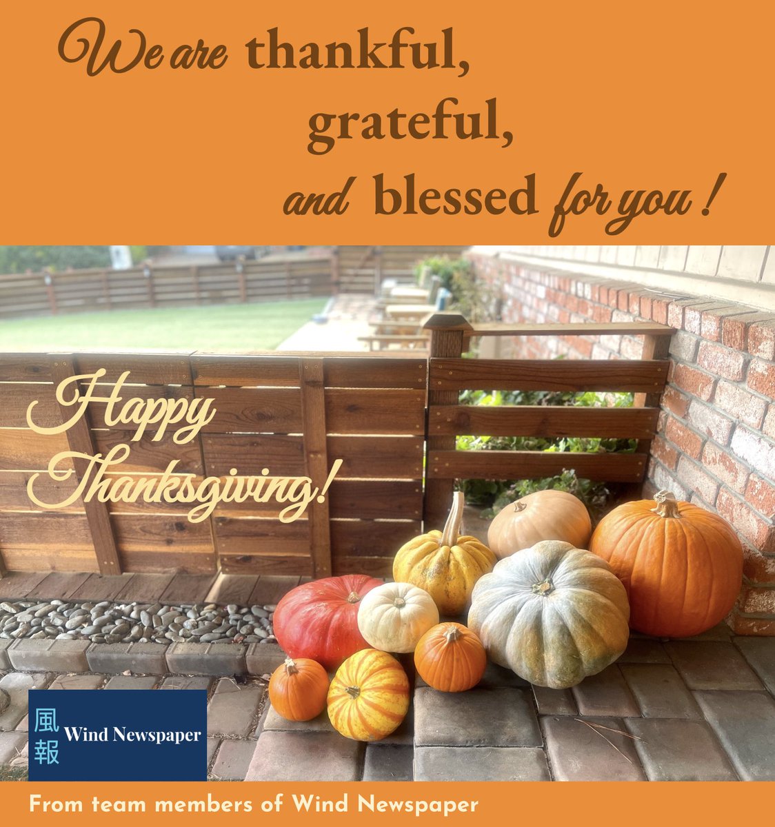 windnewspaper's tweet image. Happy Thanksgiving!