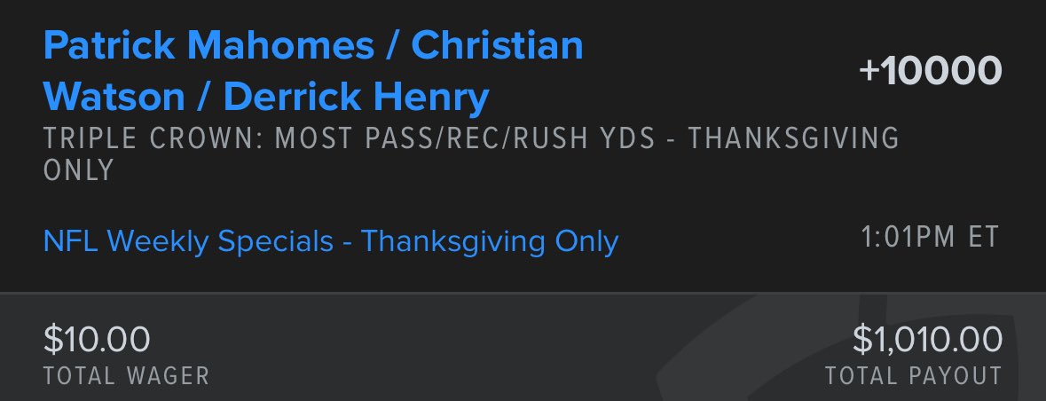 Just wanted some actions on the Thanksgiving specials FanDuel has.