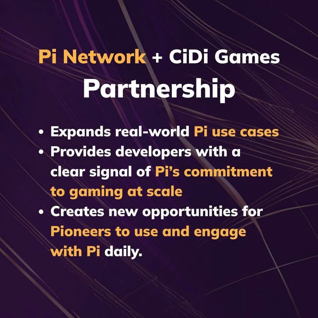 jojo102102's tweet image. 👨‍👨‍👧‍👦👨‍👨‍👧‍👦👨‍👨‍👧‍👦PI NETWORK NEWS: Pi Network Partners with CiDi Games to Accelerate Web3 Gaming Innovations and Expand Pi’s Real-World Use

Pi Network has announced a strategic partnership with CiDi Games, a gaming platform building games integrated with Pi that tens of millions of Pioneers…
