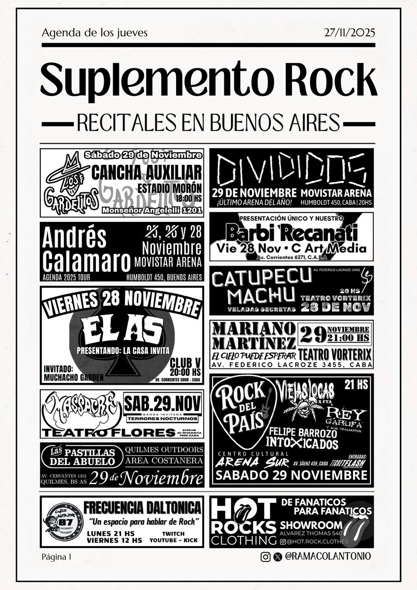 RamaColantonio's tweet image. Suplemento Rock!
Se encienden viejas chimeneas