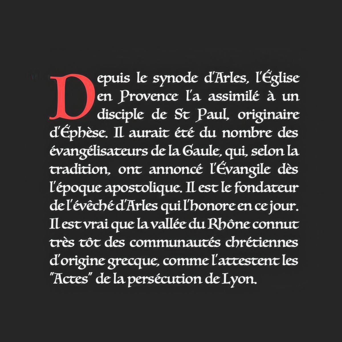 #saintdujour 

Saint Trophime (†  v. 250)

Premier évêque d'Arles