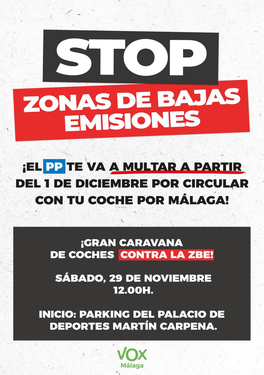 🚨¡Quedan menos de 48h para que los malagueños salgan a defender su libertad!

Nosotros ya estamos ultimando los detalles finales…

¿Contamos contigo? 

¡Comparte para que todo el mundo se entere!