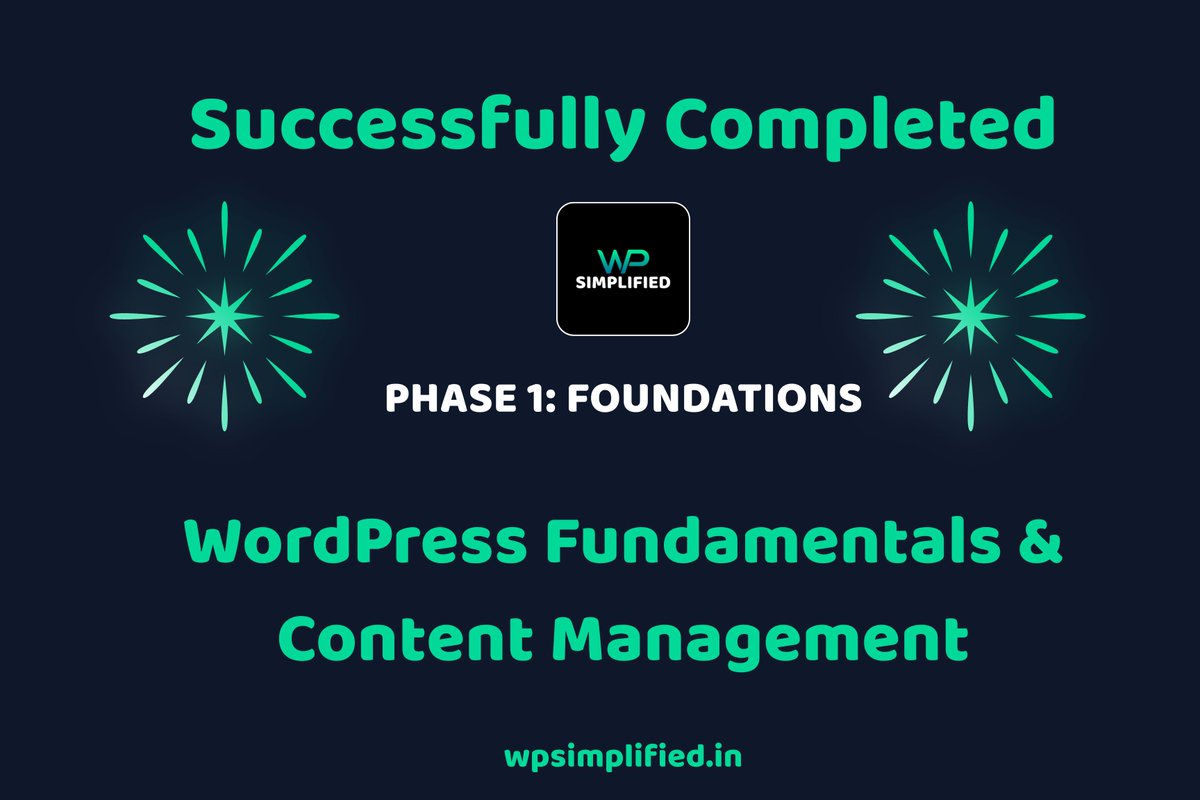iwpsimplified's tweet image. PHASE 1 of our WordPress Training Program is officially complete! 

Our learners nailed the fundamentals — next stop: PHASE 2.
youtube.com/@WPSimplifiedB… 

#WordPress #TrainingProgram #WebDev #DigitalSkills