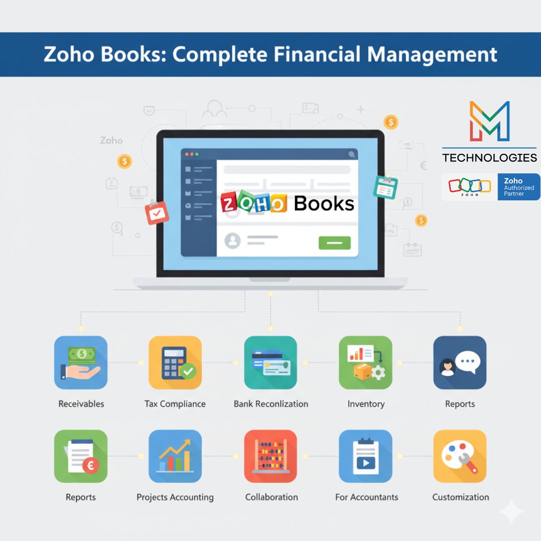 MerajKh13689790's tweet image. 💼 Zoho Books: Complete Financial Management Solution 💰
Simplify your business accounting with Zoho Books — your all-in-one tool.
#Zoho #ZohoPartner #AccountingSoftware #FinancialManagement #BusinessSolutions #Automation #CloudAccounting #Bookkeeping #MTechnologies