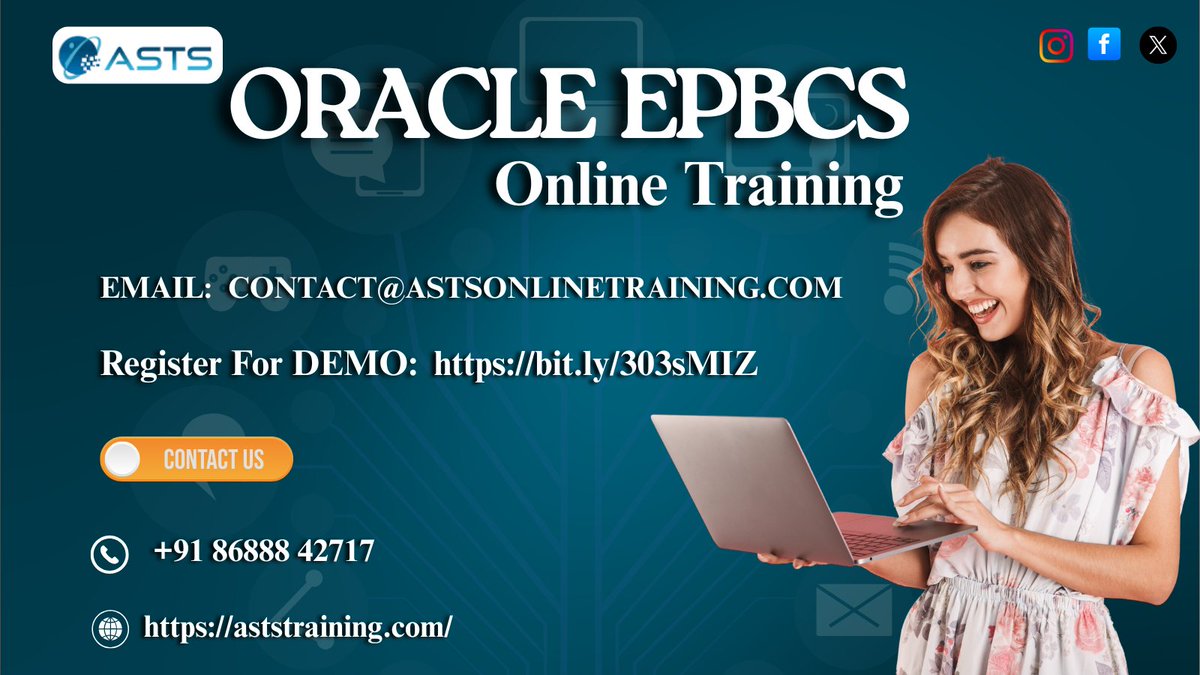AstsTraining's tweet image. 𝐑𝐞𝐠𝐢𝐬𝐭𝐞𝐫 𝐟𝐨𝐫 𝐃𝐞𝐦𝐨 𝐨𝐧 𝐎𝐑𝐀𝐂𝐋𝐄 𝐄𝐏𝐁𝐂𝐒: bit.ly/303sMIZ
𝐊𝐧𝐨𝐰 𝐌𝐨𝐫𝐞: aststraining.com/courses/epbcs-…
#EPBCSOracle #EPBCSCertification #EPBCSOnlineTraining #OracleEPBCSTraining #PBCSandEPBCSTraining #EPBCSTraining #AstsTraining #DemoonEPBCS #india #usa