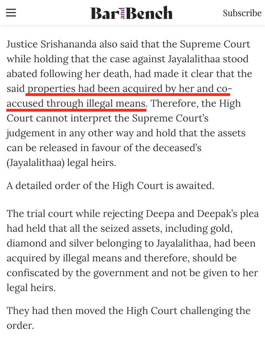 angry_birdu's tweet image. ஜெ.தீபா நாட்டுக்கு செஞ்ச ஒரு நன்மை இதுதான்

ஜெயலலிதா abated-னுதான் தீர்ப்புல போட்டுருக்குன்னு அடிமைங்க முட்டு கொடுத்துட்டு இருந்தானுங்க. அப்ப எங்க அத்தையோட சொத்தை திருப்பி கொடுங்கன்னு ஜெ.தீபா வழக்கு போட, ஜெயலலிதா குற்றவாளிதான்னு நீதிமன்றம் மறுபடியும் கன்பார்ம் பண்ணிடுச்சு😂