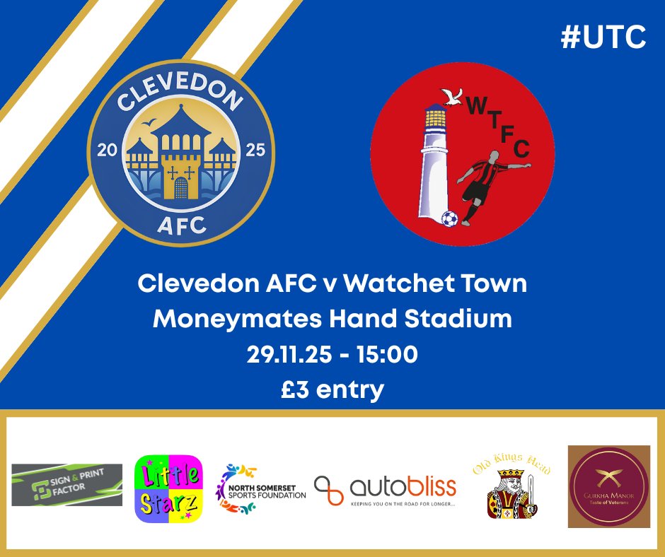 ClevedonAFC's tweet image. Both teams at home this weekend with our 1st team hosting Watchet Town and our reserves hosting AFC Nailsea &amp;amp; Backwell 

We are also collecting selection boxes for WsM Foodbank  and we would love it if our supporters could also donate. Collections are happening at both fixtures.