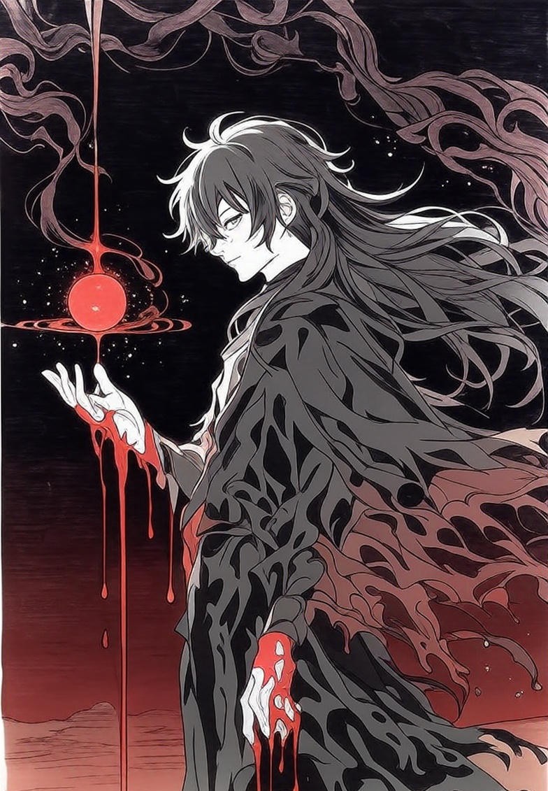 PawnBlood's tweet photo. Not a hero. Not a villain 
#OC #OriginalCharacter #CharacterDesign #DarkFantasy #AnimeArt #FantasyArt #goth #mangaraw https://t.co/G3SF5zF2V7