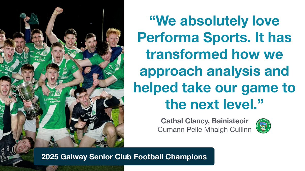 performasports's tweet image. Ádh Mór le Maigh Cuilinn CLG

Best of luck to the @maighcuilinn players &amp;amp; coaches representing @Galway_GAA in the @ConnachtGAA Club Senior Football Championship Final #GAA #LiveStats #PerformanceAnalysis