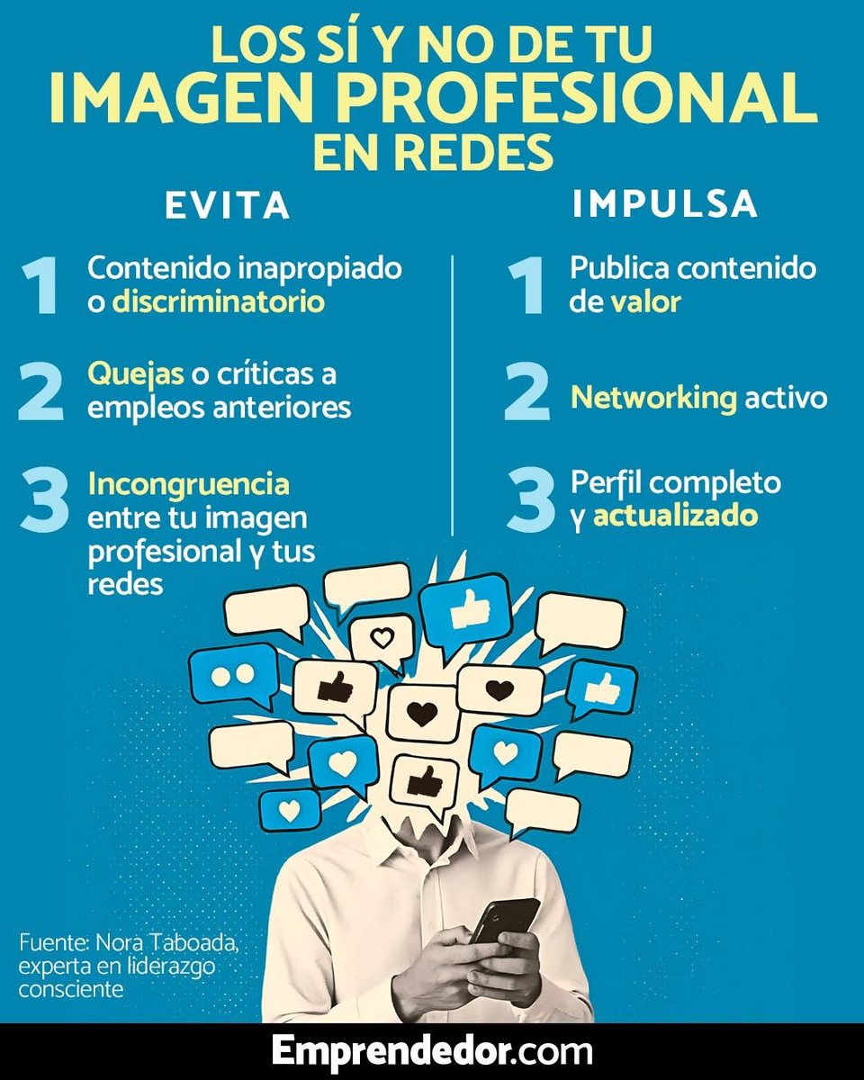 AFELiderazgo's tweet image. Tu presencia en línea habla de ti incluso cuando no estás presente.

En un mundo donde las redes sociales se han convertido en una herramienta clave para contratar y ascender talento, tu reputación digital es parte esencial de tu imagen profesional.

Este artículo explica cómo…