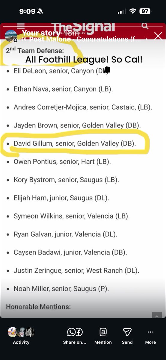 ARMYGILLUM's tweet photo. Congratulations @DAGillumiii
#foothillleague #socalsports #allleague #hardwork #gvfootball
#santaclarita #wr #db #twowayathlete #prouddad https://t.co/WssfSDY1n9