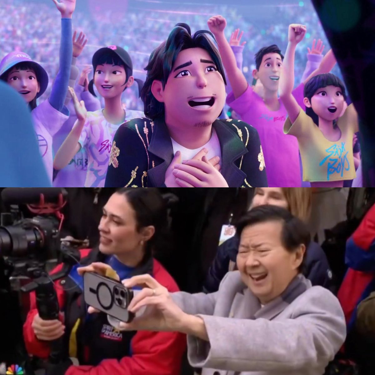 desolatist's tweet image. bobby supporting his girls both in the movie &amp;amp; in real life 🥹🤍 this is so precious to me