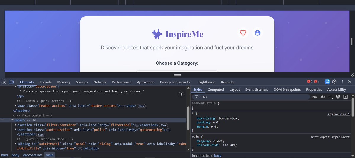 nkanmuo_vera's tweet image. Refactors aren’t always dramatic. 

Today I cleaned up an HTML file in my InspireMe project,  clearer comments, better accessibility, proper semantics, and less messy nesting. Nothing big changed, but the file feels cleaner, and future-me will thank me.