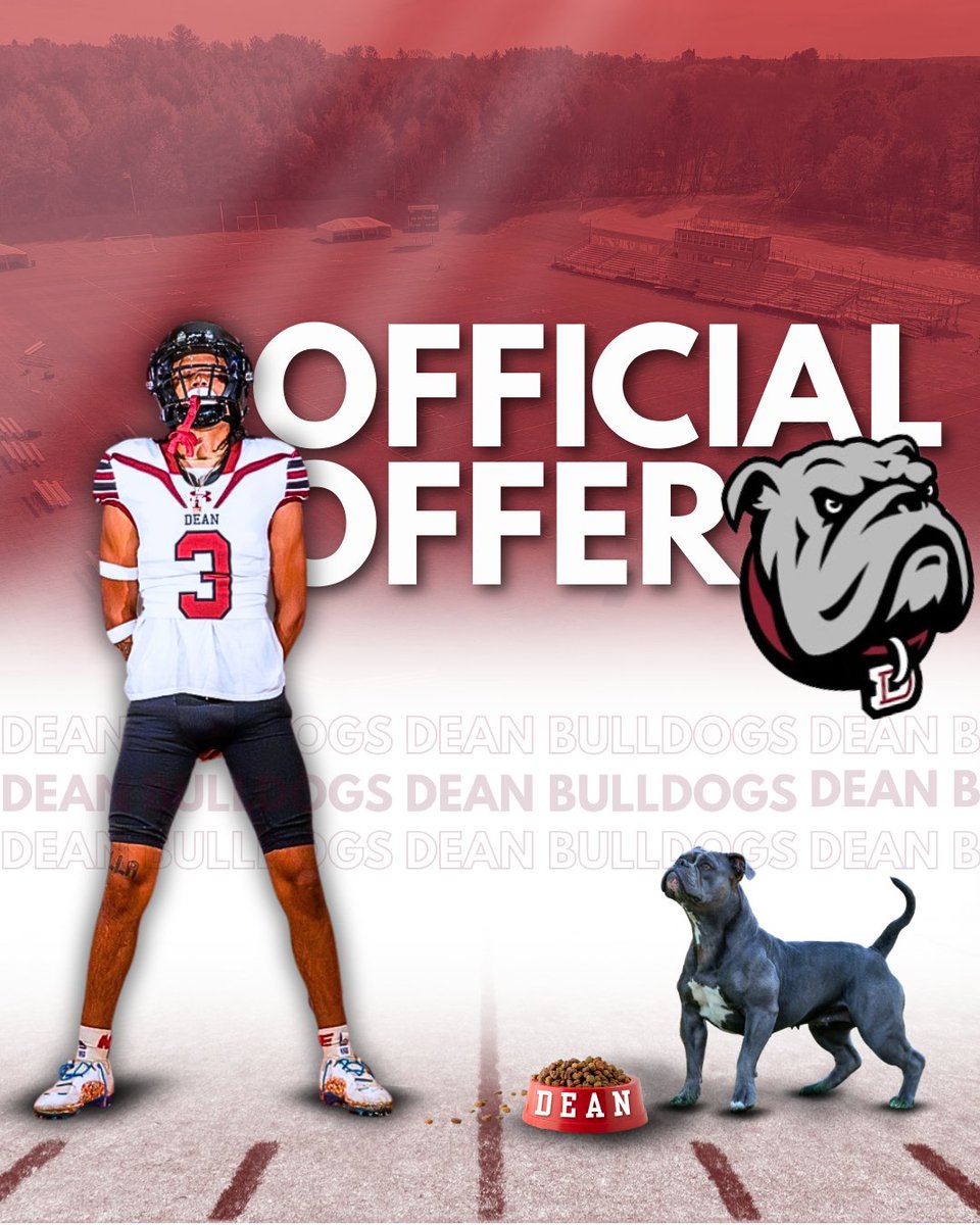 After a great call with <a href="/LarryMounds1/">Coach Larry Mounds Jr.</a> I am blessed to recieve an offer from <a href="/DeanCollegeFB/">Dean Bulldogs Football</a> 
<a href="/CoachGabe34/">Travis Gabriel</a> 
<a href="/TomMoss78/">Tom Moss</a>