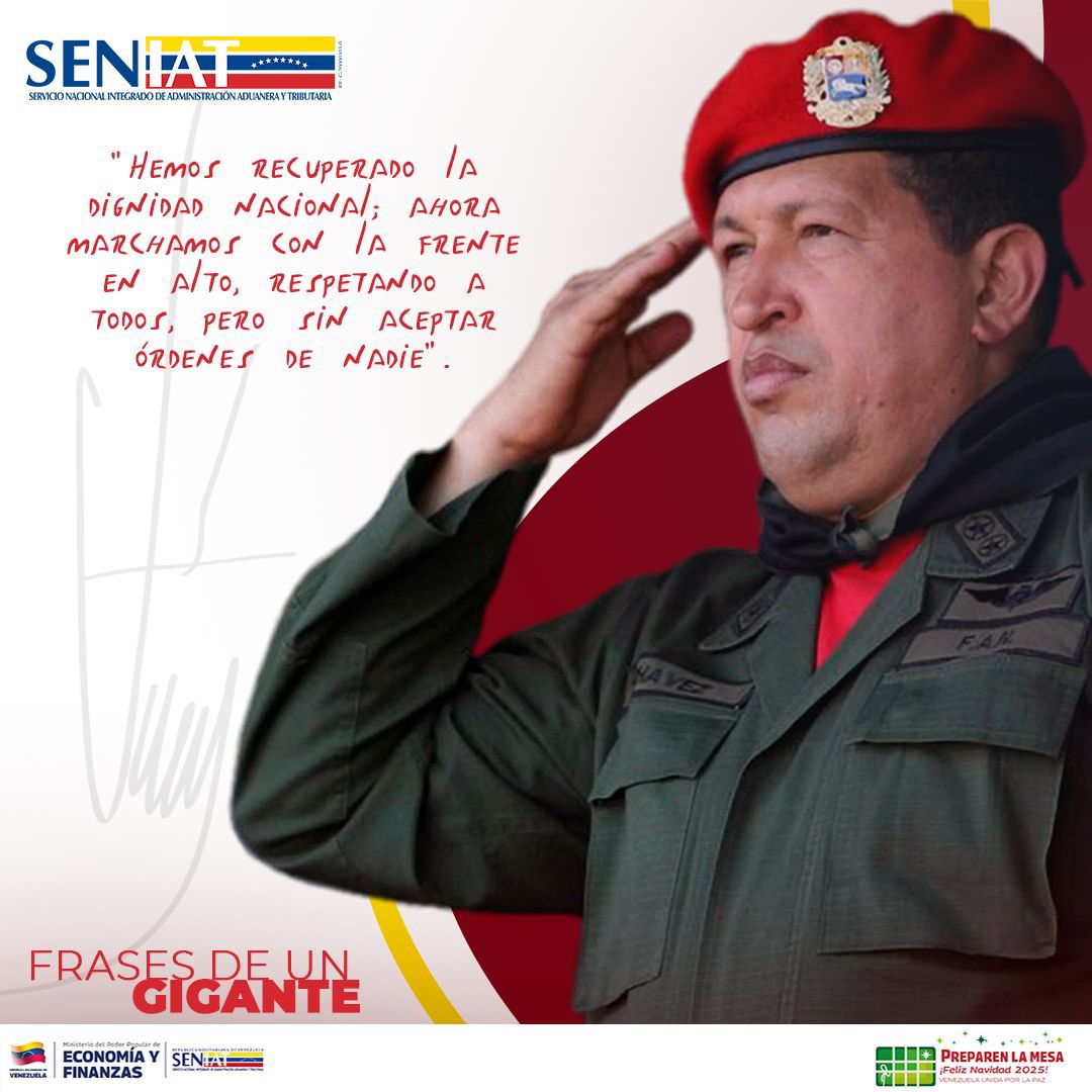SENIAT_Oficial's tweet image. Frases de un Gigante 🇻🇪❤️

#ChavezVive #Venezuela