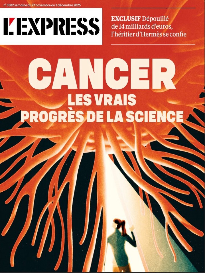Cancer : les vrais progrès de la science 

Un formidable dossier de <a href="/stephaniebenz/">Stéphanie Benz</a> <a href="/beauantoine/">Antoine Beau</a> et <a href="/GarciaVictor_/">Victor Garcia</a> en couverture de <a href="/LEXPRESS/">L'Express</a> cette semaine