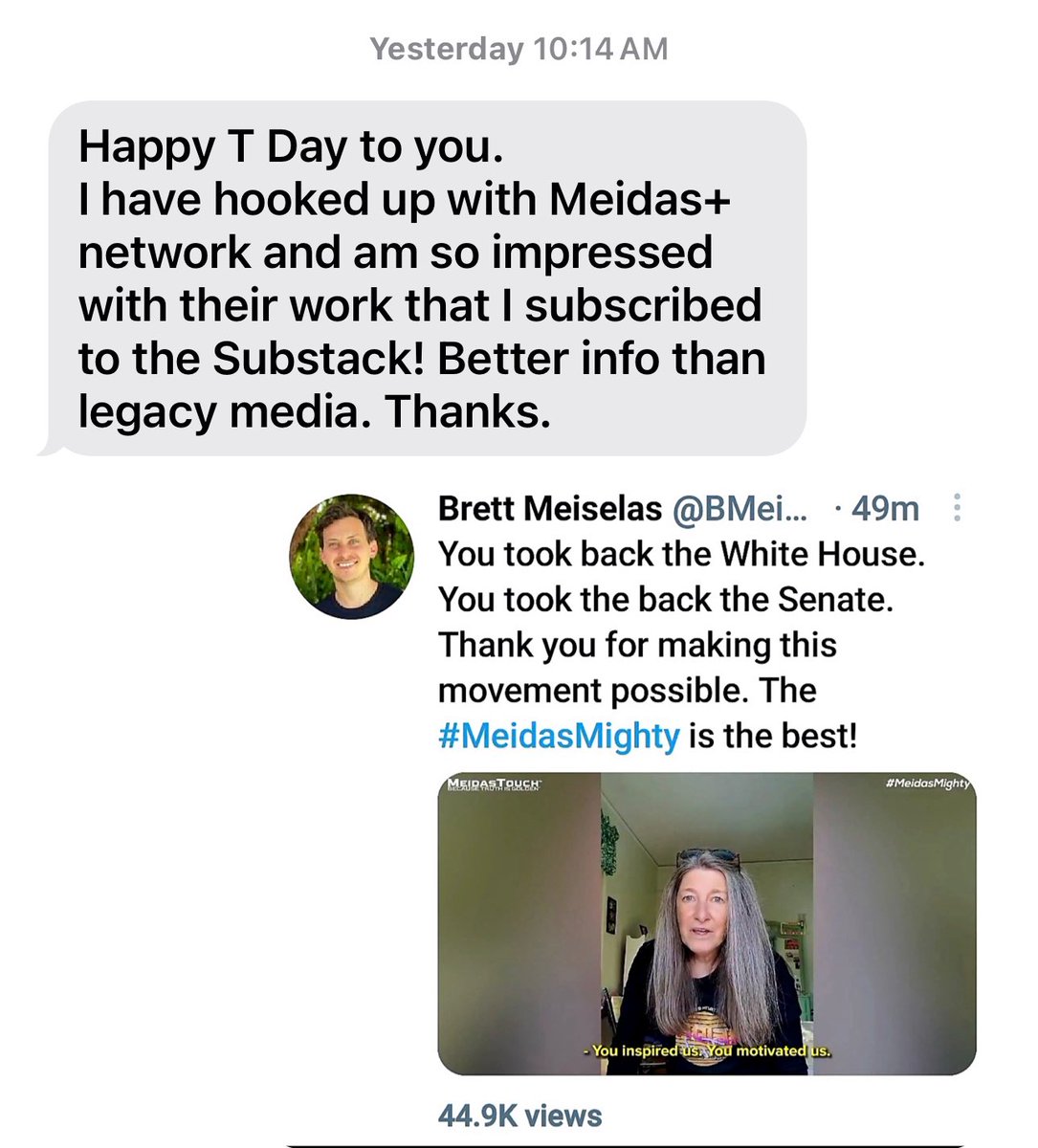 An old friend of mine reached out and texted this to me yesterday
Another fan of <a href="/MeidasTouch/">MeidasTouch</a>!
#MeidasMighty💪Ⓜ️Ⓜ️