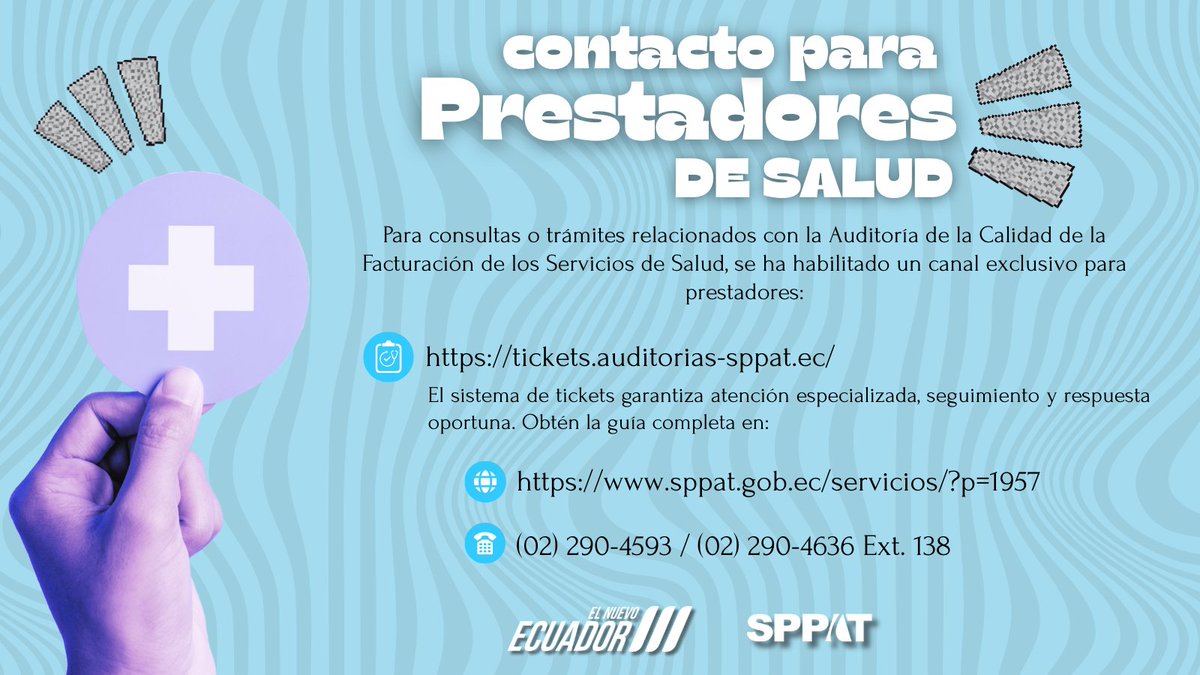 Para agilizar la gestión de sus trámites, el #SPPAT pone a disposición de los prestadores de salud un canal exclusivo de contacto.
Atención directa, rápida y especializada.
#PrestadoresDeSalud #AtenciónExclusiva #CanalDirecto #GestiónÁgil #ServiciosDeSalud  #ContactoSPPAT