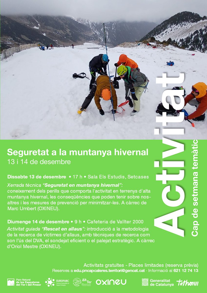 Activitats del Parc Natural de les Capçaleres del Ter i del Freser: Seguretat a la muntanya hivernal.