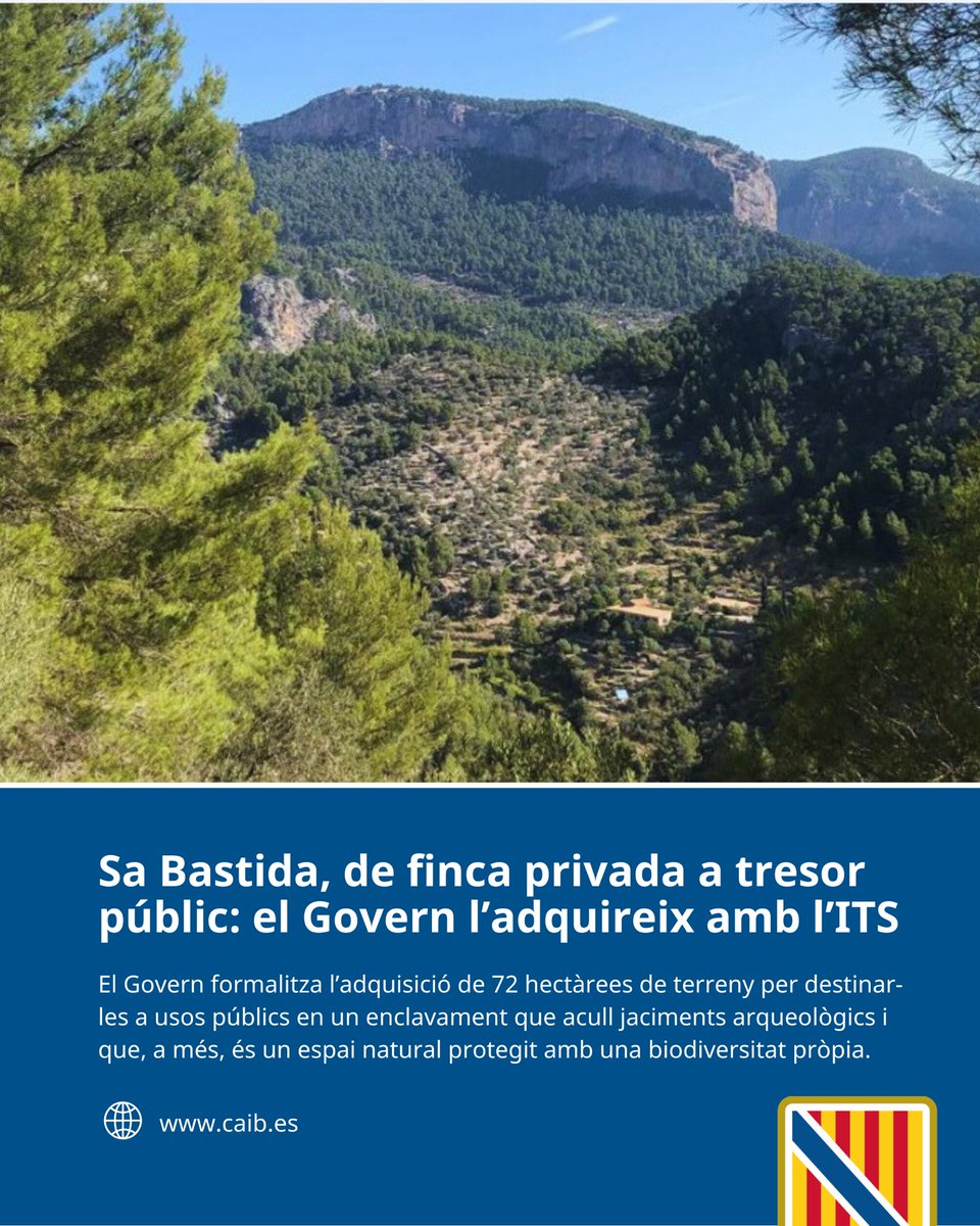 Sa Bastida, de finca privada a tresor públic: el Govern l'adquireix amb fons de l'Impost de Turisme Sostenible. 

✍️ Tota la informació: tn.caib.es/SaBastidaAlaro