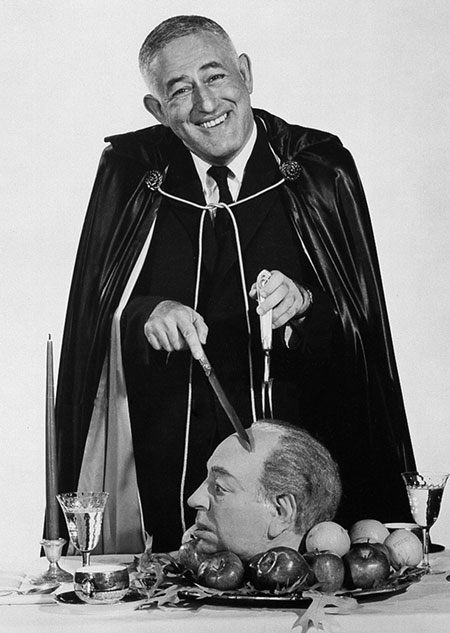 The Worst Thanksgiving

The perfect host never complains
He's gracious when he entertains
If company's starving
he does all the carving
and serves them up white meat and brains

Surly

William Castle's traditional dinner of stuffed Hitchcock and ham. Happy Thanksgiving to all!
