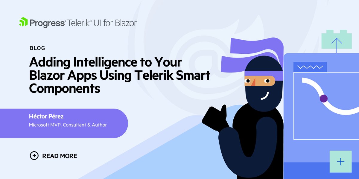 Telerik's tweet image. Ready to inject some serious #AI power into your #Blazor apps? 🧠 

Time for a little dive into the incredible Telerik Smart (AI) Components! 

See how components like the Grid Smart Search &amp;amp; PDFViewer Smart AI Assistant transform user experiences from @hprez &amp;amp; this blog:…
