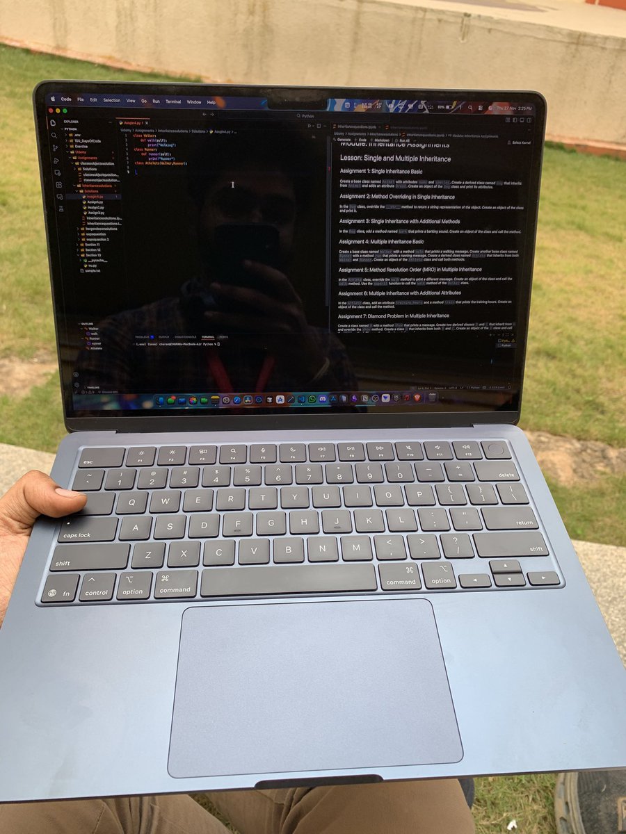 BlackHawk616's tweet image. Finally touching some grass while coding 🌱💻
Usually it’s just room → class → library → repeat…
But today? Outside vibes, fresh air, and a little sunlight powering the logic.

Sometimes a change in scenery hits harder than caffeine ✨
#coderlife #touchgrass #outsideszn