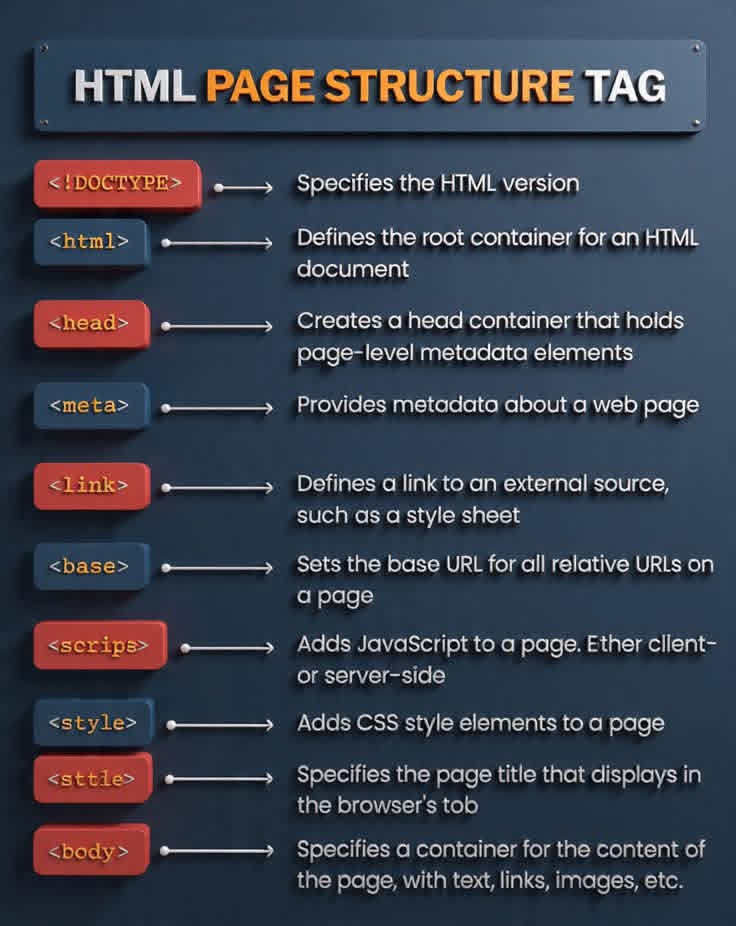 Techbrother001's tweet image. HTML Page Structure Tag.
#familybusiness #webdevelopment #htmlcssjavascript #coding ✨
