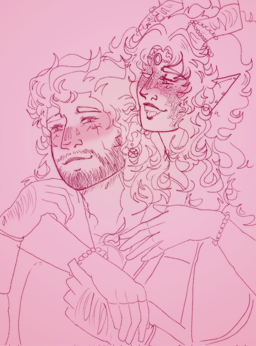Still a wip but drawing gale and my tav (mimi) together ❤️ I have been playing bg3, these guys make me go AAAAAAAA