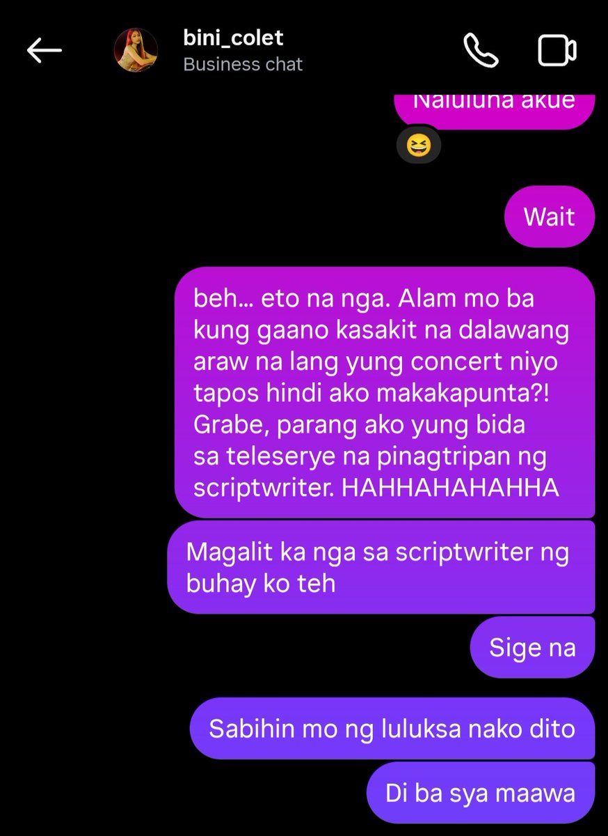 _Stanbiniph's tweet image. Na para bang close tayo at ng rant talaga ko sayo @bini_colet sapakin mo yung scriptwriter ko bes pahirap